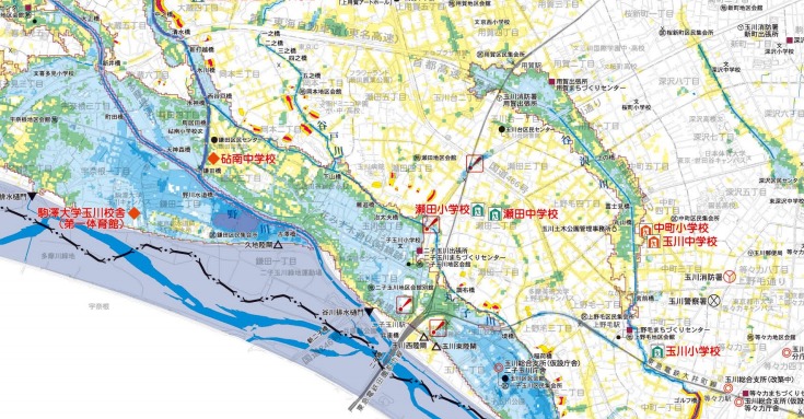 世田谷区洪水内水氾濫ハザードマップ