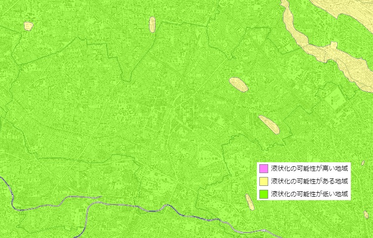 東京都豊島区の液状化予測図