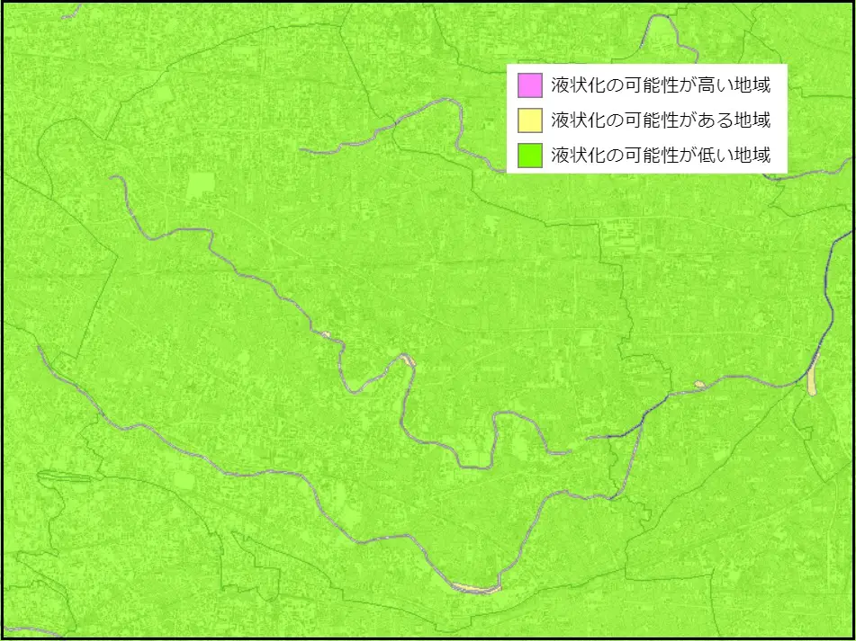東京都杉並区の液状化予測図