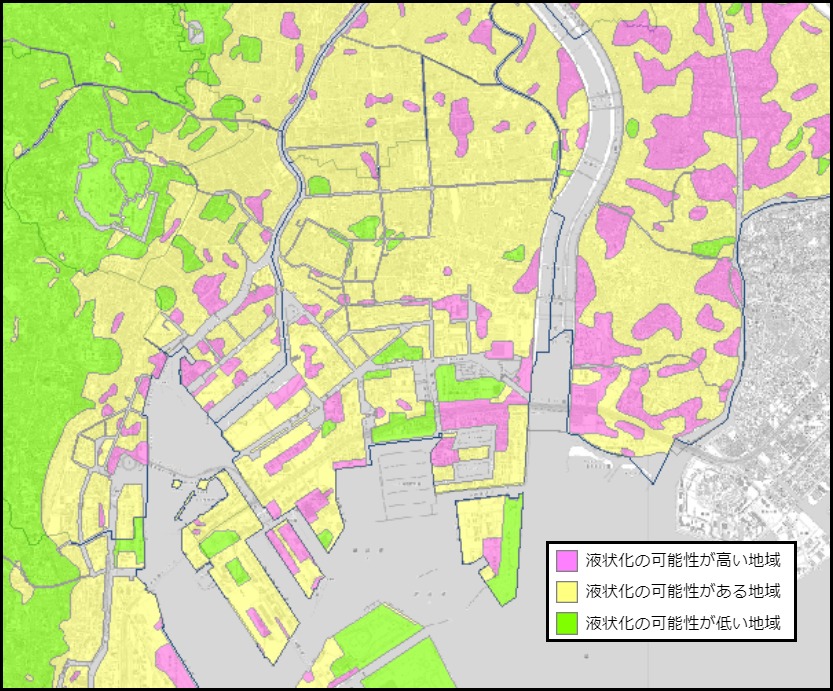 東京都江東区の液状化マップ