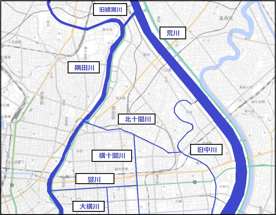 墨田区の河川図