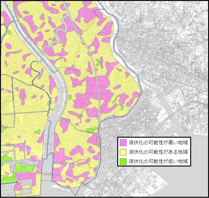 東京都江戸川区の液状化マップ