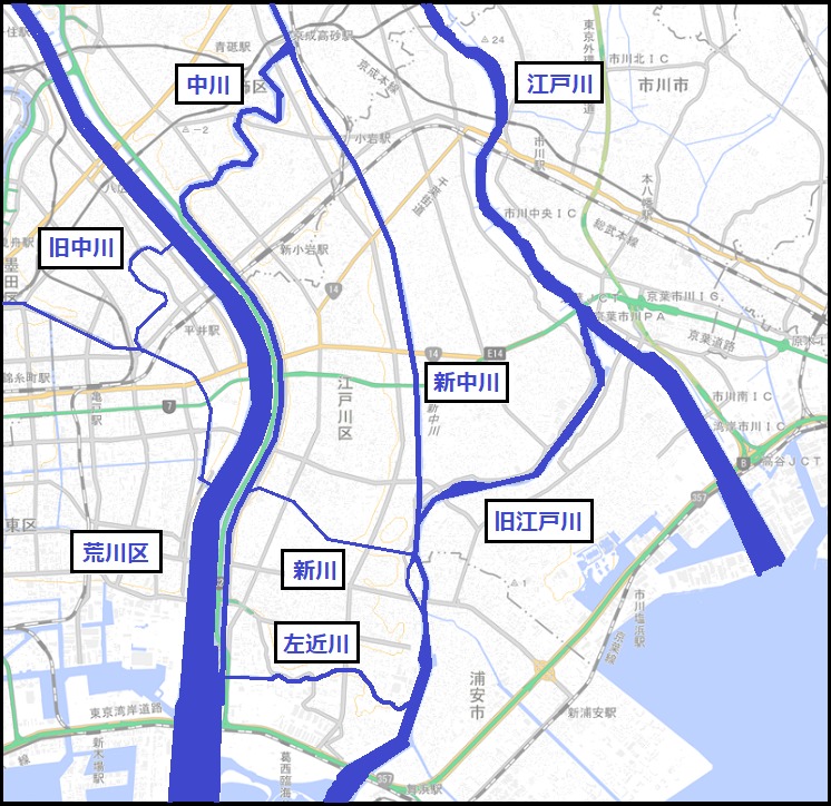 江戸川区の河川図