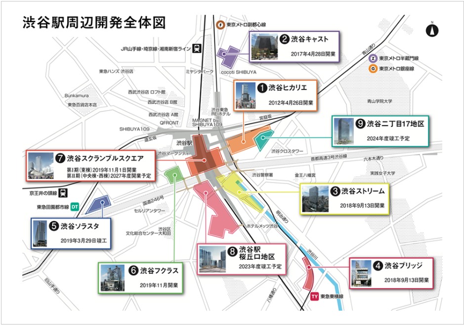 渋谷駅周辺再開発計画全体図