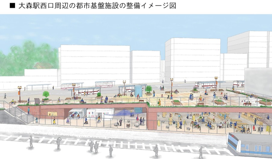 大森駅西口周辺の再開発予想図