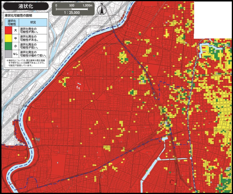 名古屋市中村区の液状化ハザードマップ