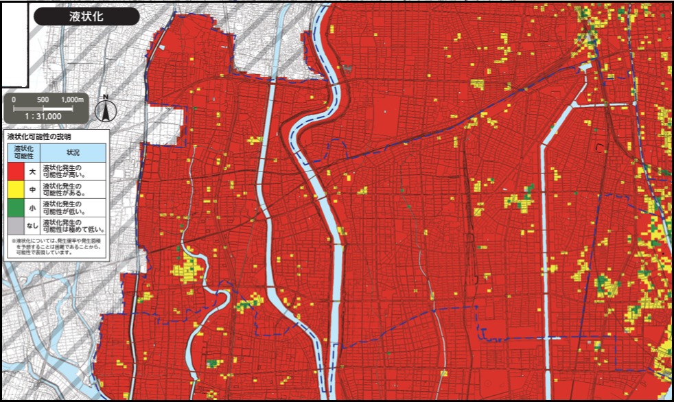 名古屋市中川区の液状化ハザードマップ