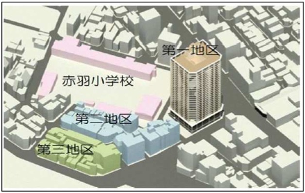 東京都北区赤羽一丁目市街地再開発事業予定図