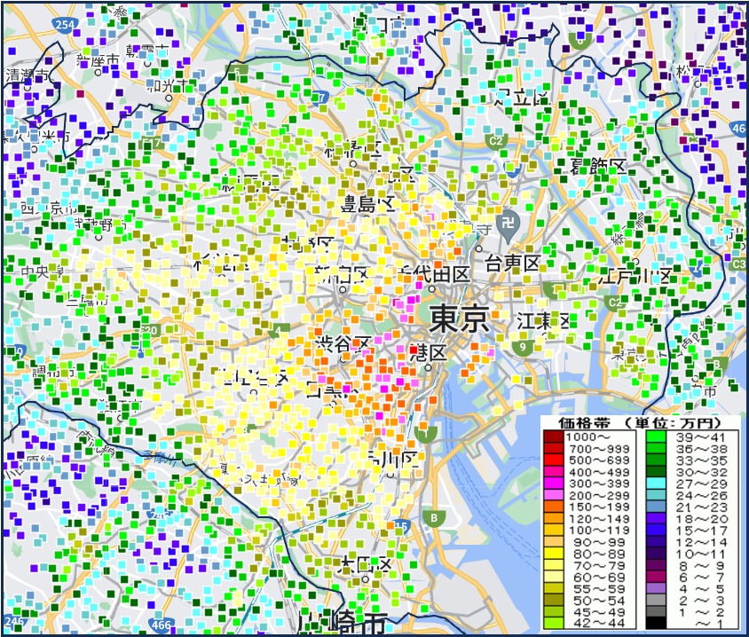 東京都地価マップ（2023）